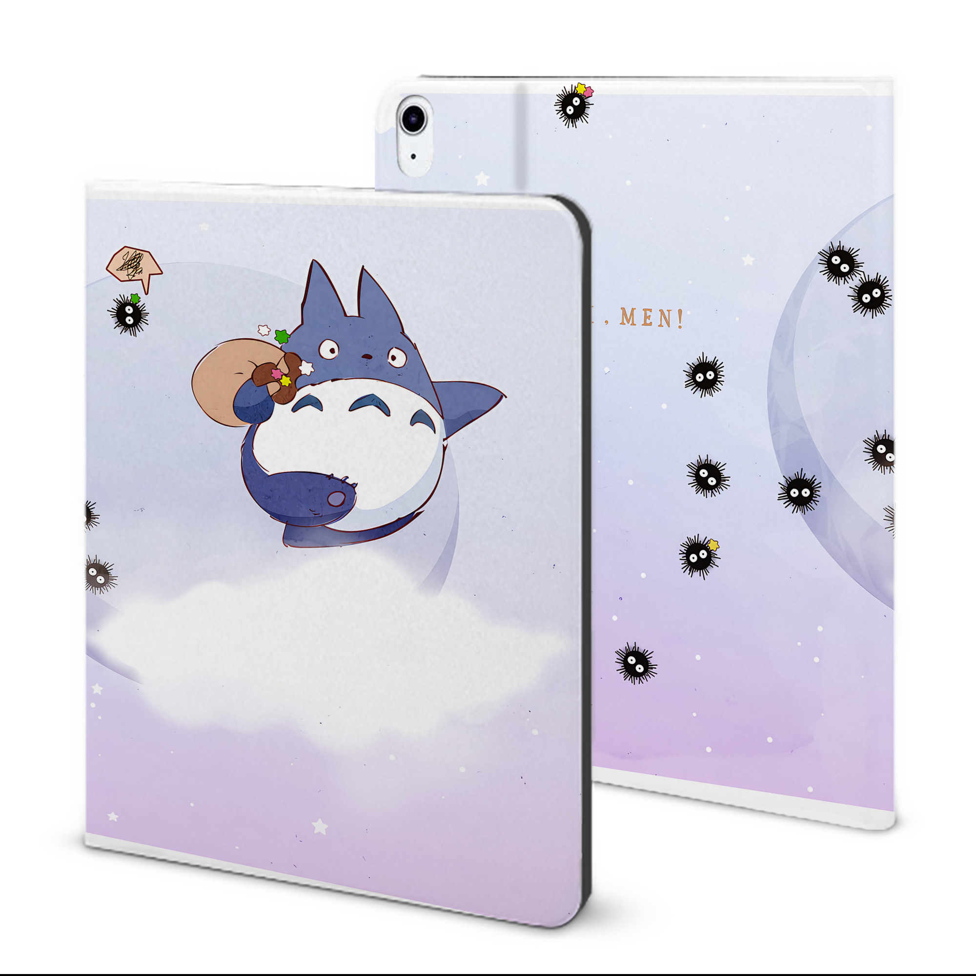 （画像用） となりのトトロ 草壁メイ 草壁サツキ My Neighbor Totoro Satsuki Kusakabe Mei Kusakabe IPad ケース ブック型 PUレザー TPU 耐衝撃 軽量 薄型 ペン収納なし 全面保護 IPad 各モデル対応